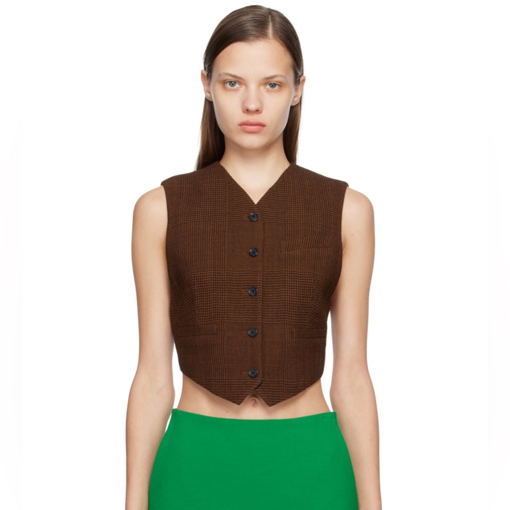 NWOT PUSHBUTTON Brown Backless Vest